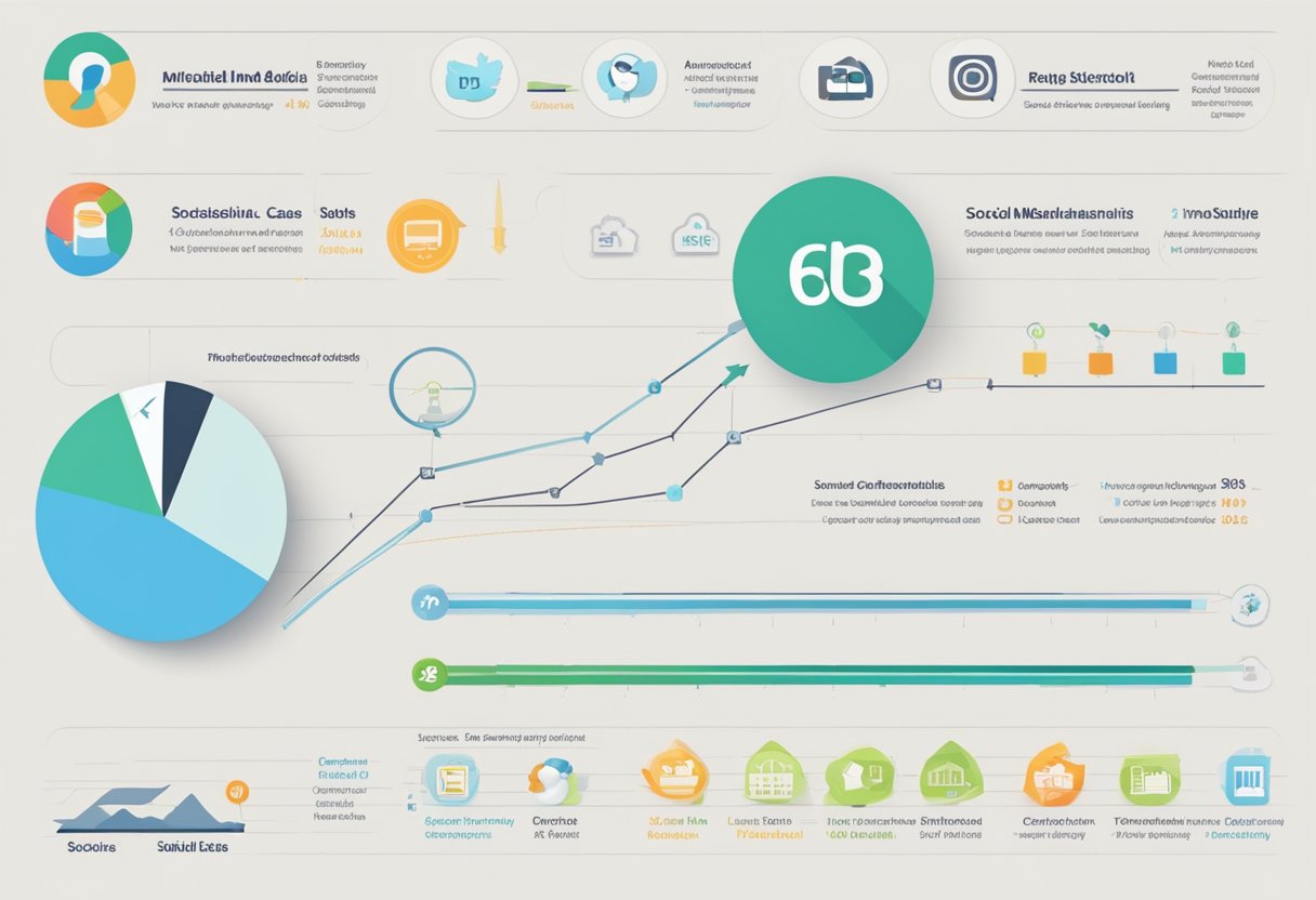 A graph showing social media marketing case studies and best practices results being measured and analyzed