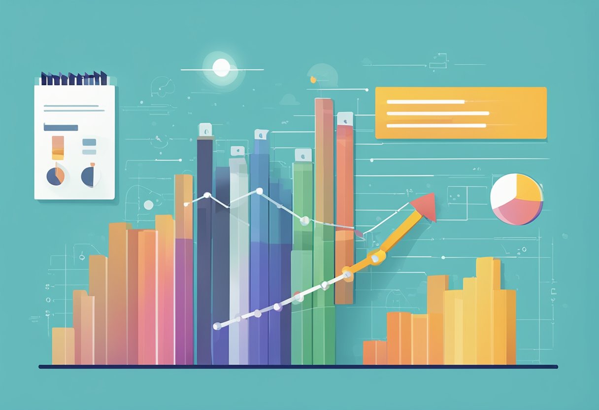 A bar graph showing key metrics for measuring content marketing success